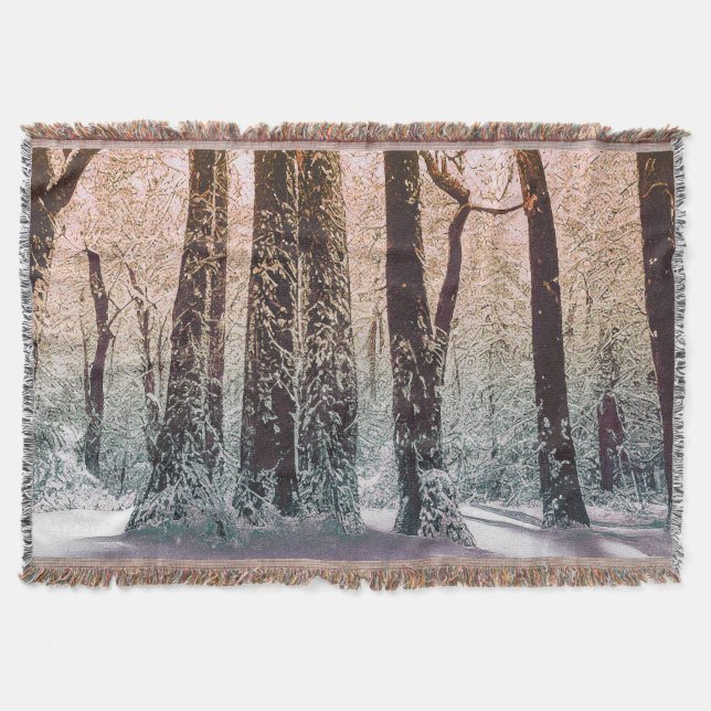 MANTA  BOSQUE DE NIEVE NATURALEZA (Anverso)