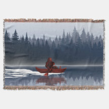 Bosque de pinos del desierto de Bigfoot Lake Canoe