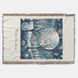 Manta Bosque nórdico iluminado por la luna, personalizab