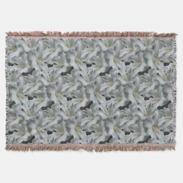 Manta Bouquet de flores blancas hibiscus (Anverso)