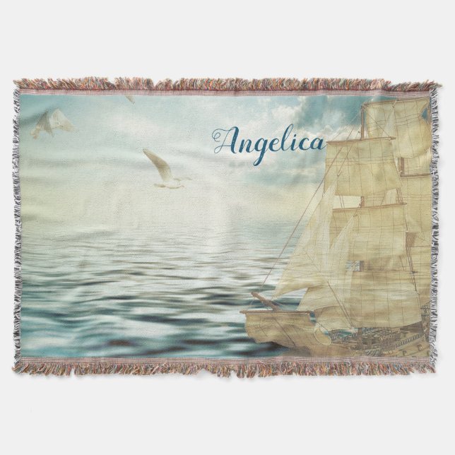 Manta Brigantine Sailboat & Seagulls (Anverso)