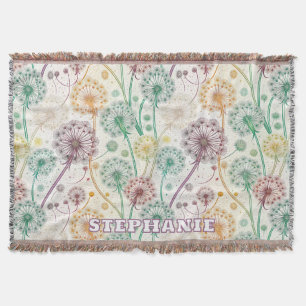 Manta Brisa de Dandelion con arco iris - Floral capricho