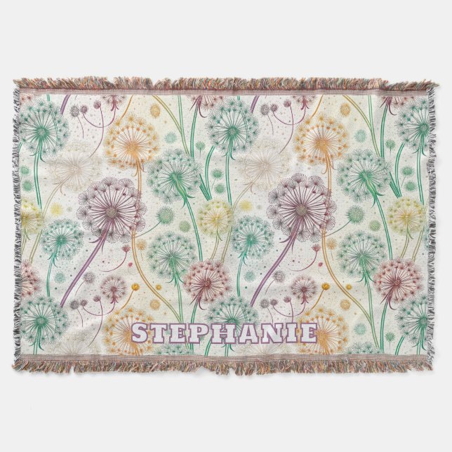 Manta Brisa de Dandelion con arco iris - Floral capricho (Anverso)