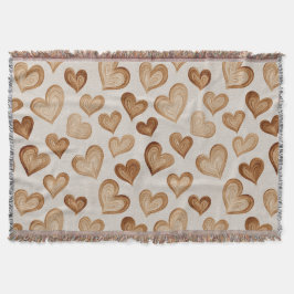 Manta Brown Cream Hearts Stripes