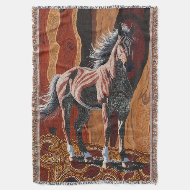 Manta Brumby salvaje australiano Throw Blanket (Frente vertical)