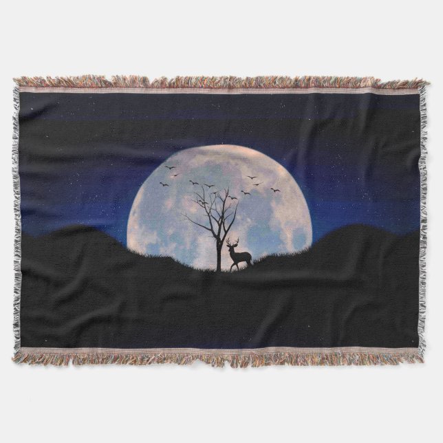 Manta Buck con gran rack contra la luna llena (Anverso)