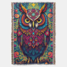 🌈 Búho Psicodélico de Consuelo – Arte Boho de Ani