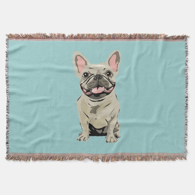 Manta Bulldog Francés Crema (Anverso)