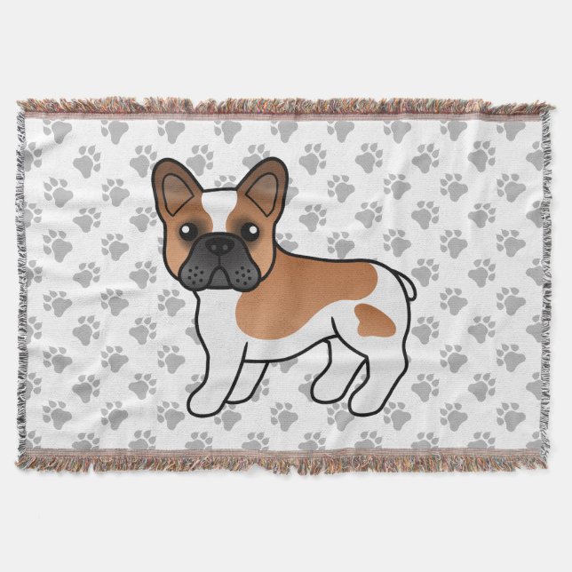 Manta Bulldog Francés Piebald Rojo Perro De Dibujos Anim (Anverso)
