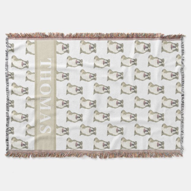 Manta Bulldog inglés personalizado (Brindle) (Anverso)