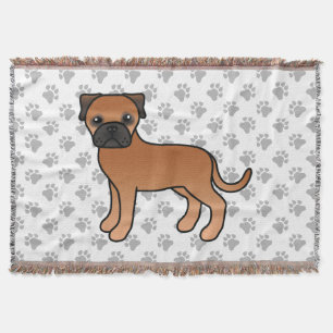 Manta Bullmastiff Rojo Perro de Dibujos Animados Lindo