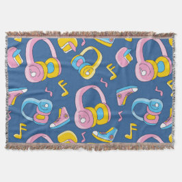 Manta Bunter Musikmix en rosa, blau, gelb