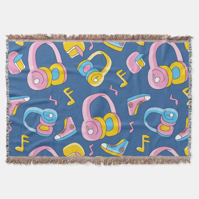 Manta Bunter Musikmix en rosa, blau, gelb (Anverso)