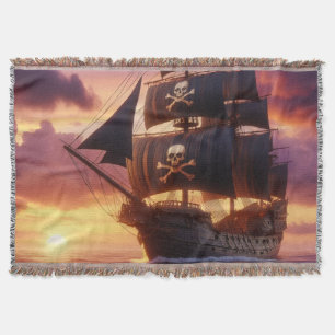 Manta Buque pirata al amanecer