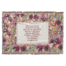 Burgundy Coral Floral Biblia Verso Timothy Juventu