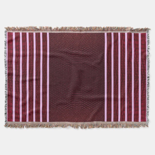 Manta Burgundy Exotic Faux Snake Leather Linear Stripe (Anverso)