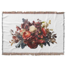 Burgundy Granate Coral Blanco Floral Malhumorado