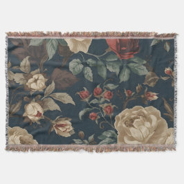 Manta Burgundy roses antique peony distressed