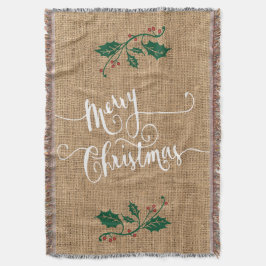 Manta Burlap Textura Feliz Navidad