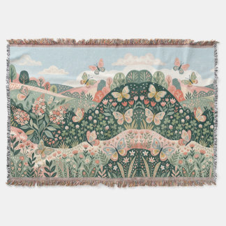 Manta Butterfly Meadow Blanket – Folk Art Comfort