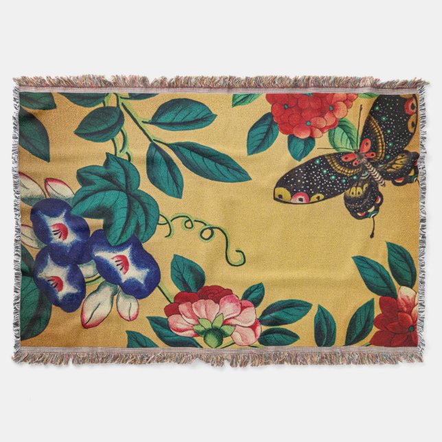 Manta Butterfly with a bush woven jacquard blanket (Anverso)