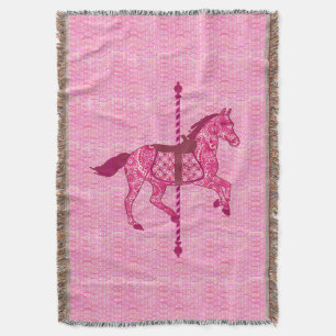 Manta Caballo de carrusel - rosa de la fucsia