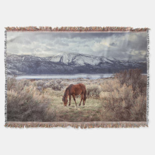 Manta Caballo salvaje: El paisaje invernal de Nevada.