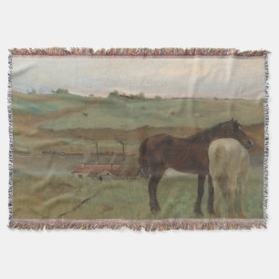 Manta Caballos en una pradera, pintura al petróleo, Edga