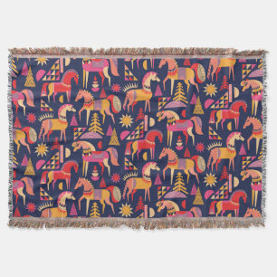 Manta Caballos escandinavos: Diseño Decorativo y Seamles