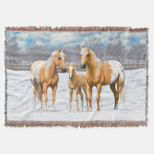 Manta Caballos Palomino Appaloosa De Nieve