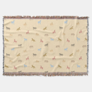 Manta Caballos Salvajes Occidentales Pastel Cottagecore