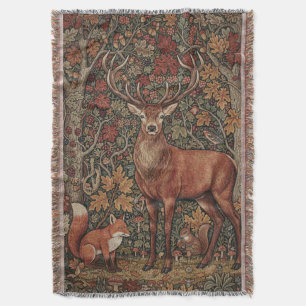 Manta Cabaña Vintage William Morris Ciervo Otoñal