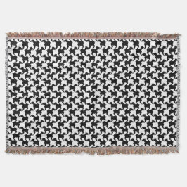 Manta Cabina blanca negra con perros Throw Blanket