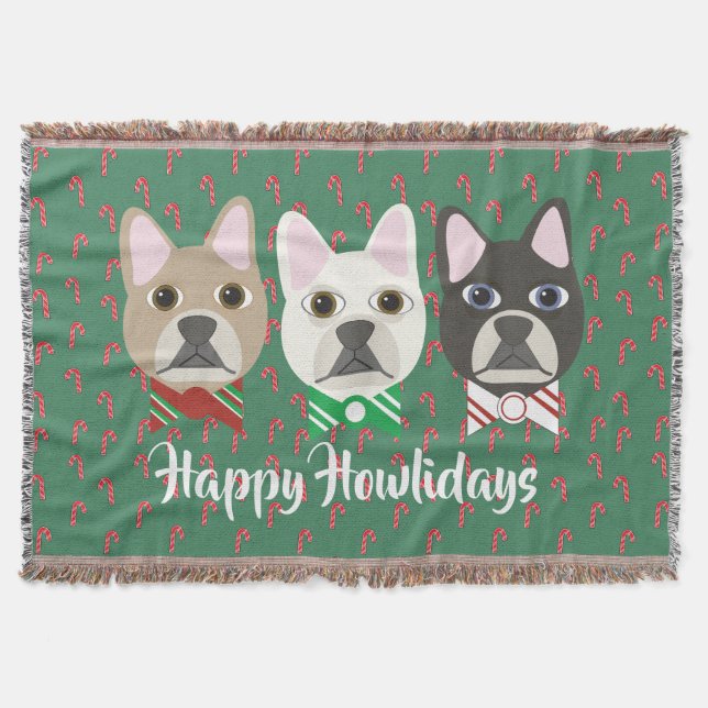 Manta Cachorros Navideños Caña de Dulce (Anverso)