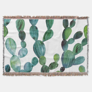 Manta Cactus Craze: Tendencia de las acuarelas tropicale