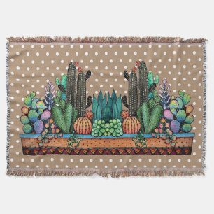 Manta Cactus Garden Cute Watercolor En Pot