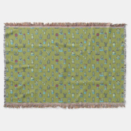 Manta Cactus Pattern Throw Blanket