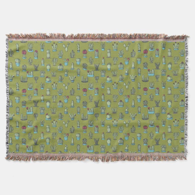 Manta Cactus Pattern Throw Blanket (Anverso)