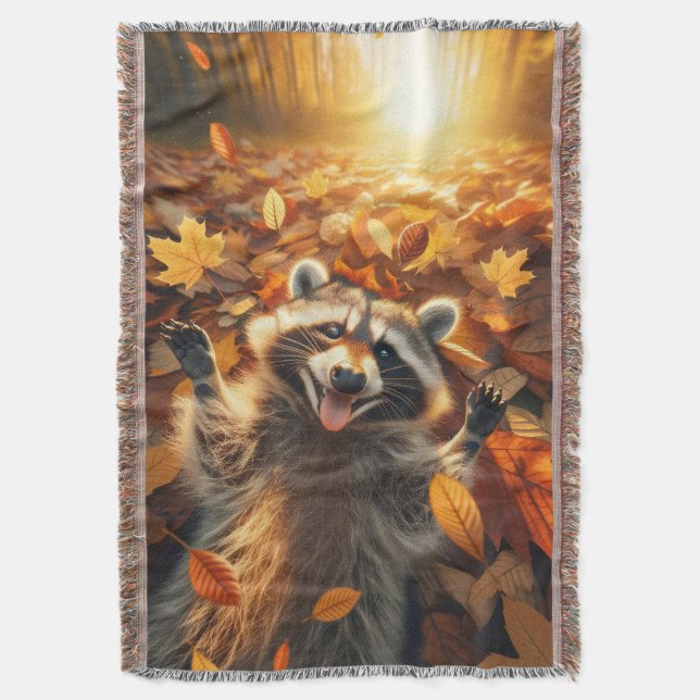 Manta Caer Raccoon Throw Blanket (Frente vertical)