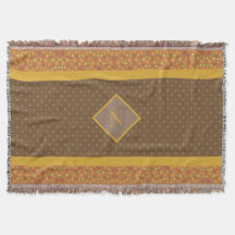 Caída moderna deja un punto de polka marrón monogr