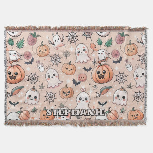 Manta Calabaza de fantasma Kawaii Patrón de Halloween na