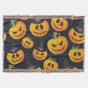 Manta Calabaza de Halloween: Patrón de Brujas Vintage