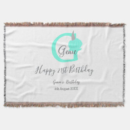 Manta Calabaza verde otoño cumpleaños 21ª gris pastel