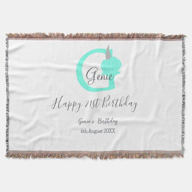 Manta Calabaza verde otoño cumpleaños 21ª gris pastel (Anverso)