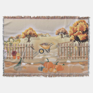 Manta Calabazas de otoño vintage colores de otoño acuare