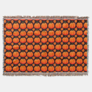 Manta Calabazas y hojas de otoño