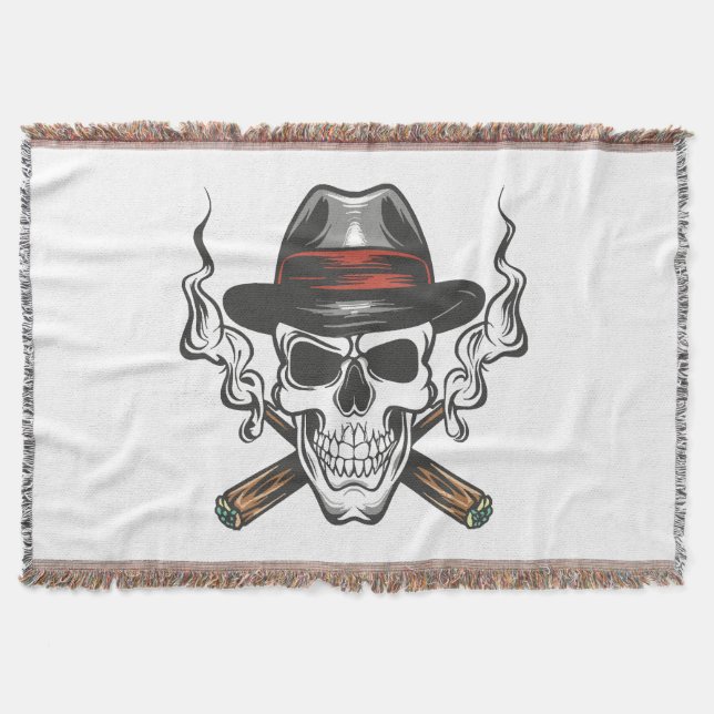 Manta Calavera de gánster con sombrero fedora (Anverso)