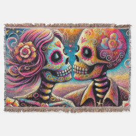 Manta Calaveras azucareras enamoradas Impresionista Chal