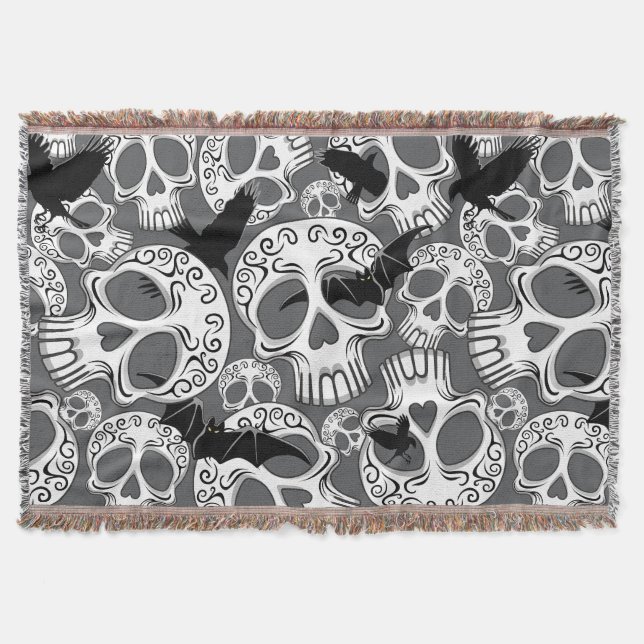 Manta Calaveras decorativas de Halloween (Anverso)
