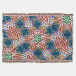 Manta Caleidoscopio estelar en textura áspera, salmón qu